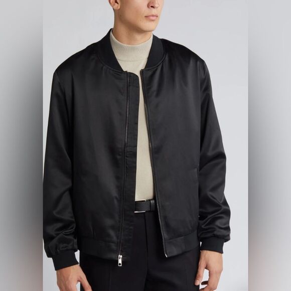 Open Edit Shine Bomber Jacket Black XL - Picture 1 of 8